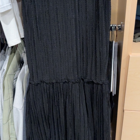 Meshki Black Pleated Ruched Off Shoulder Maxi Dress - Picture 4 of 5